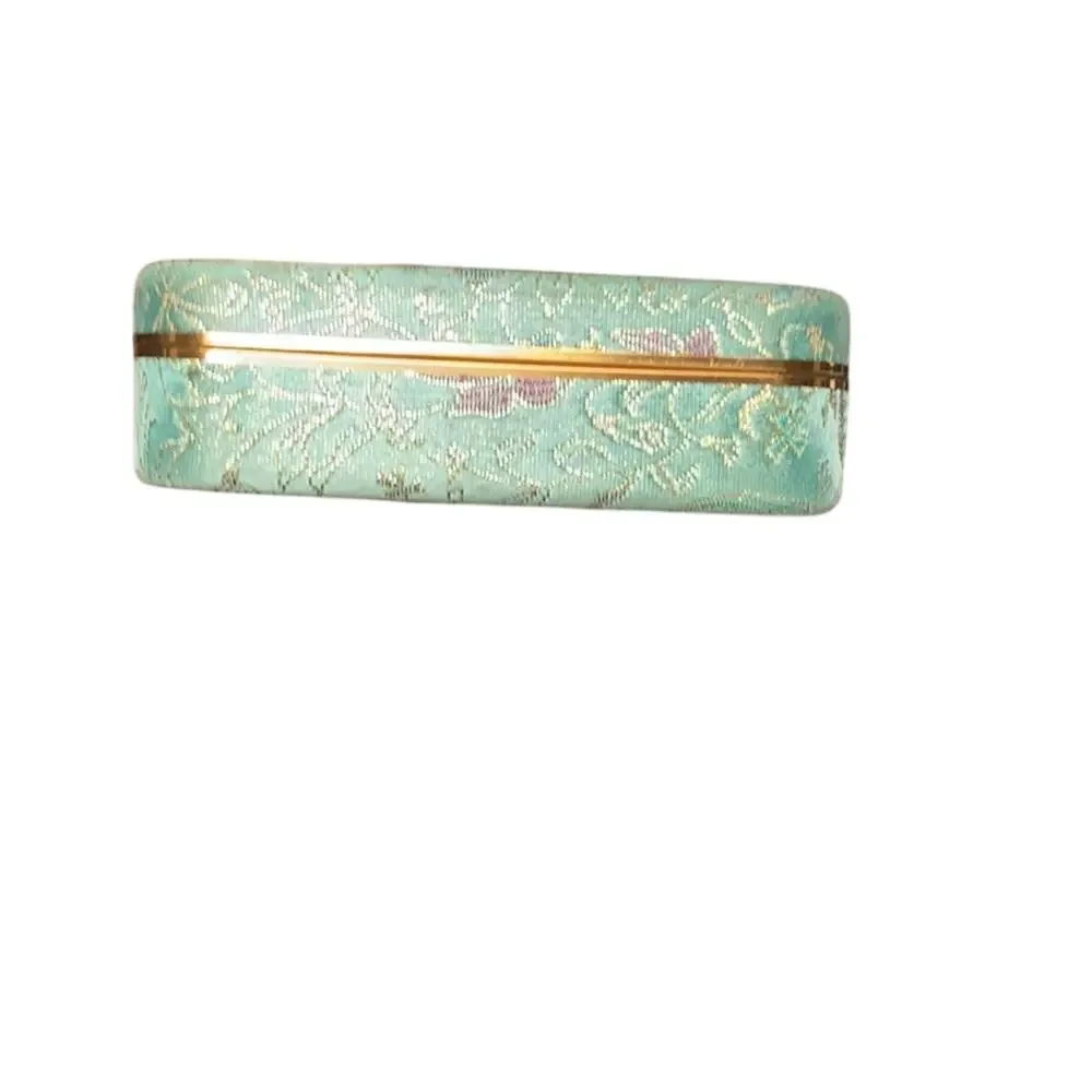 Vintage sea foam gold accents jewelry box oriental Asian travel trinket box